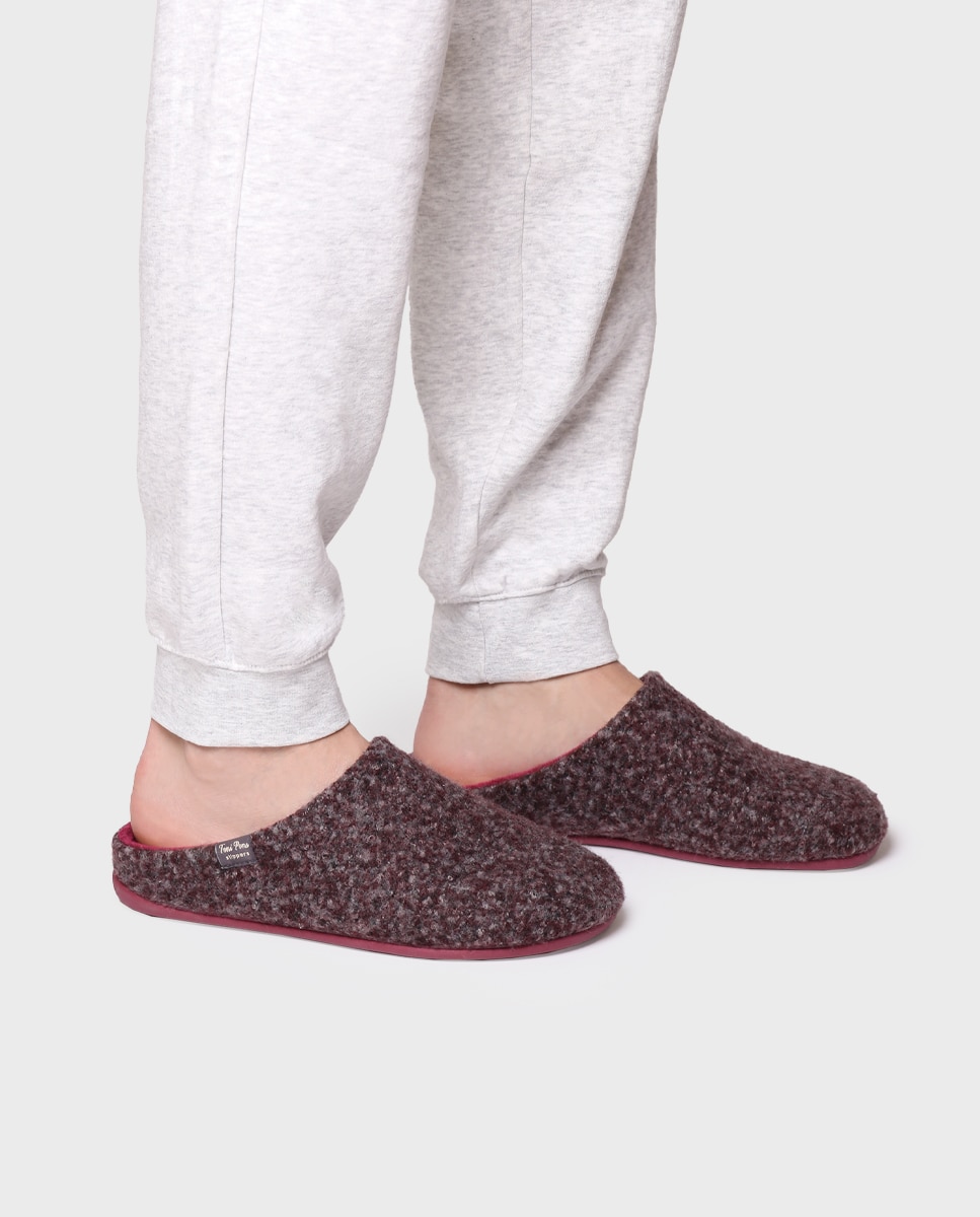Pantufas Tipo Socas Bordeaux-4