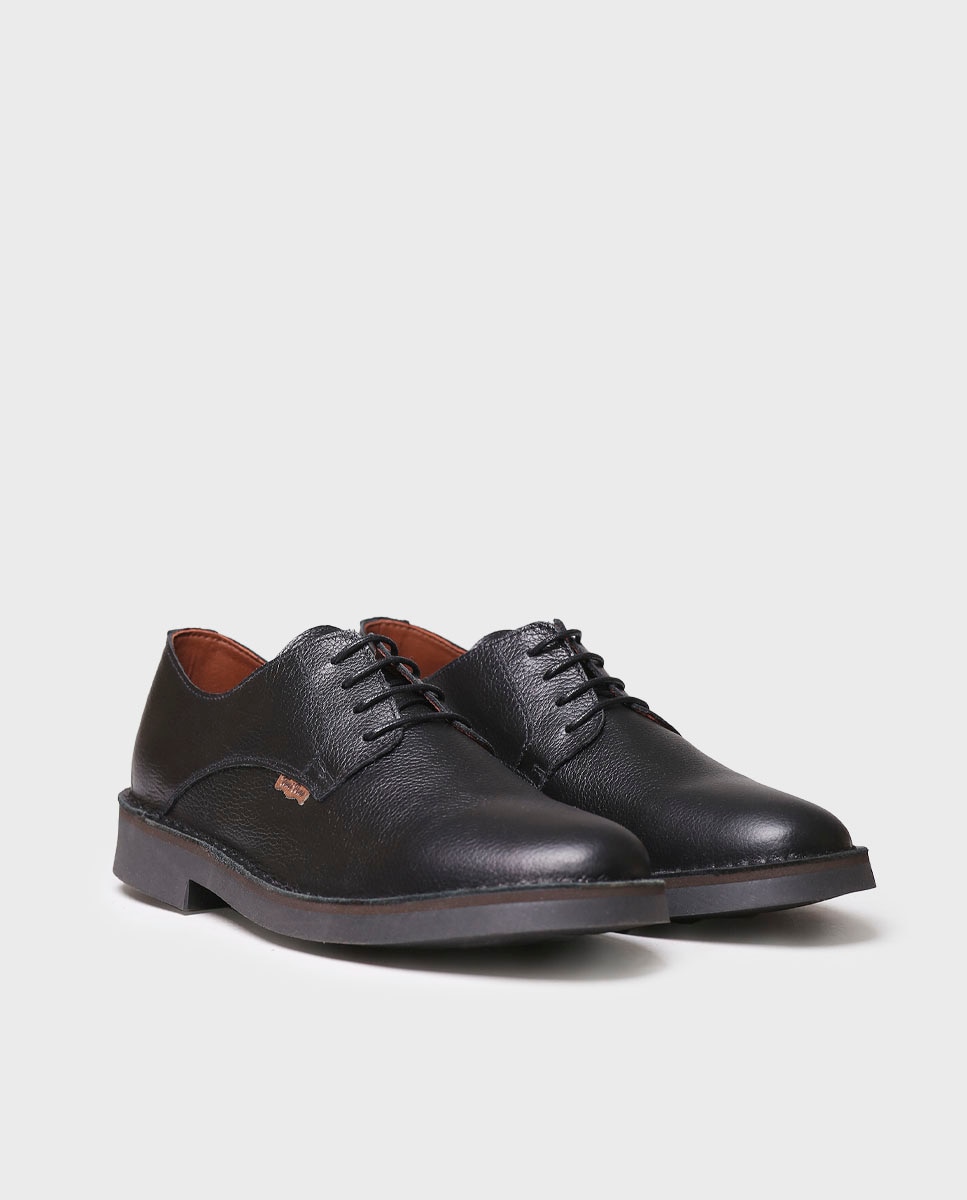 Botins de Pele com Atacadores Preto-2