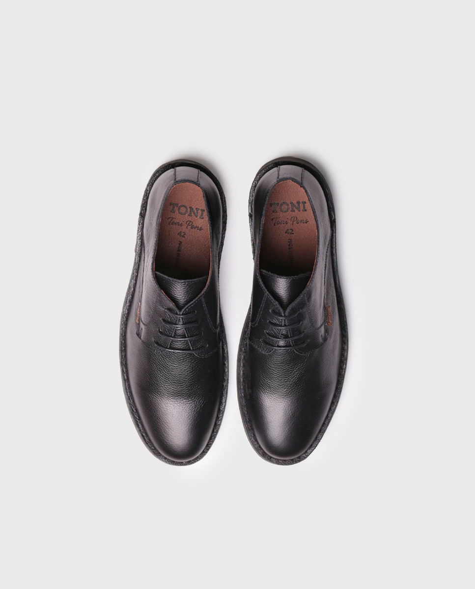 Botins de Pele com Atacadores Preto-3