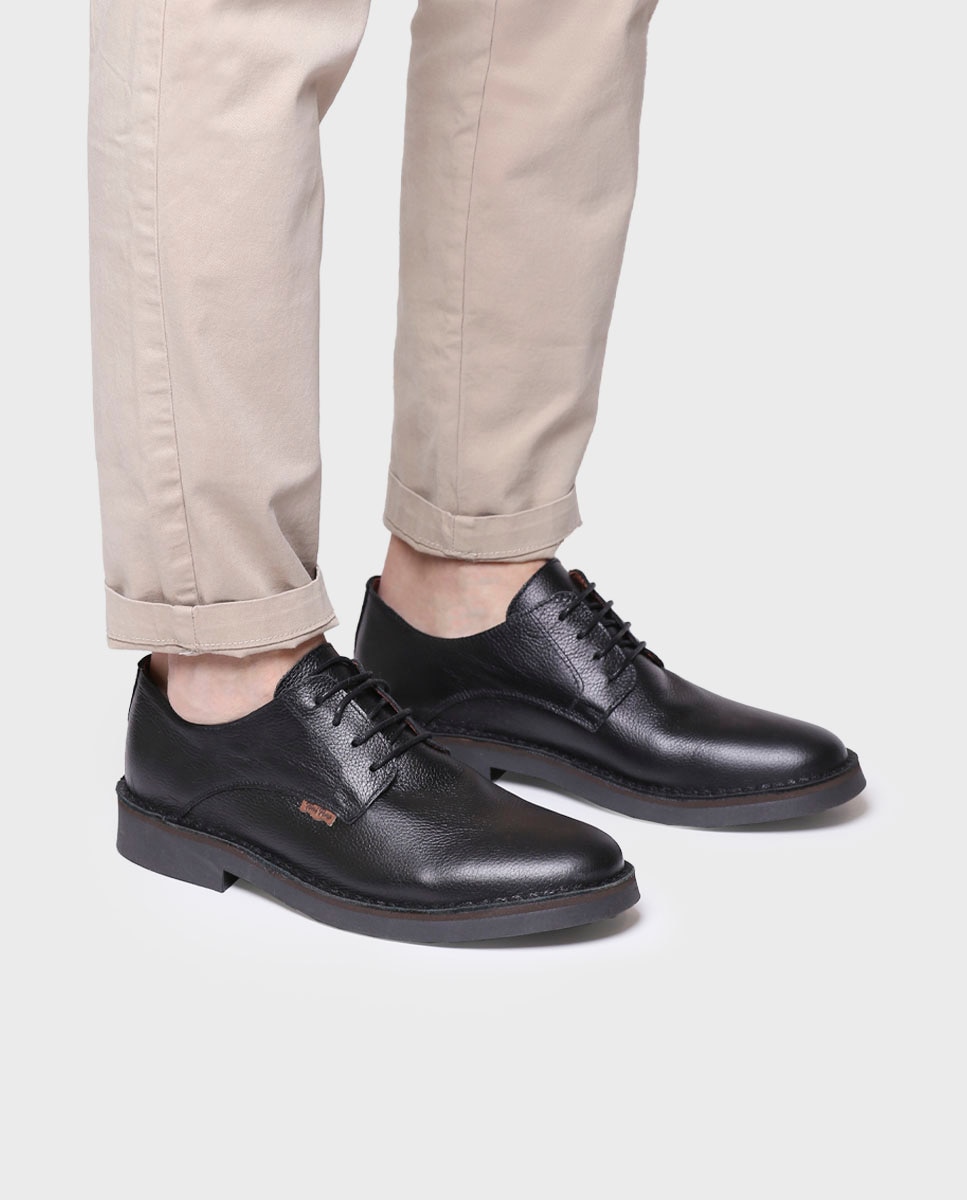 Botins de Pele com Atacadores Preto-4