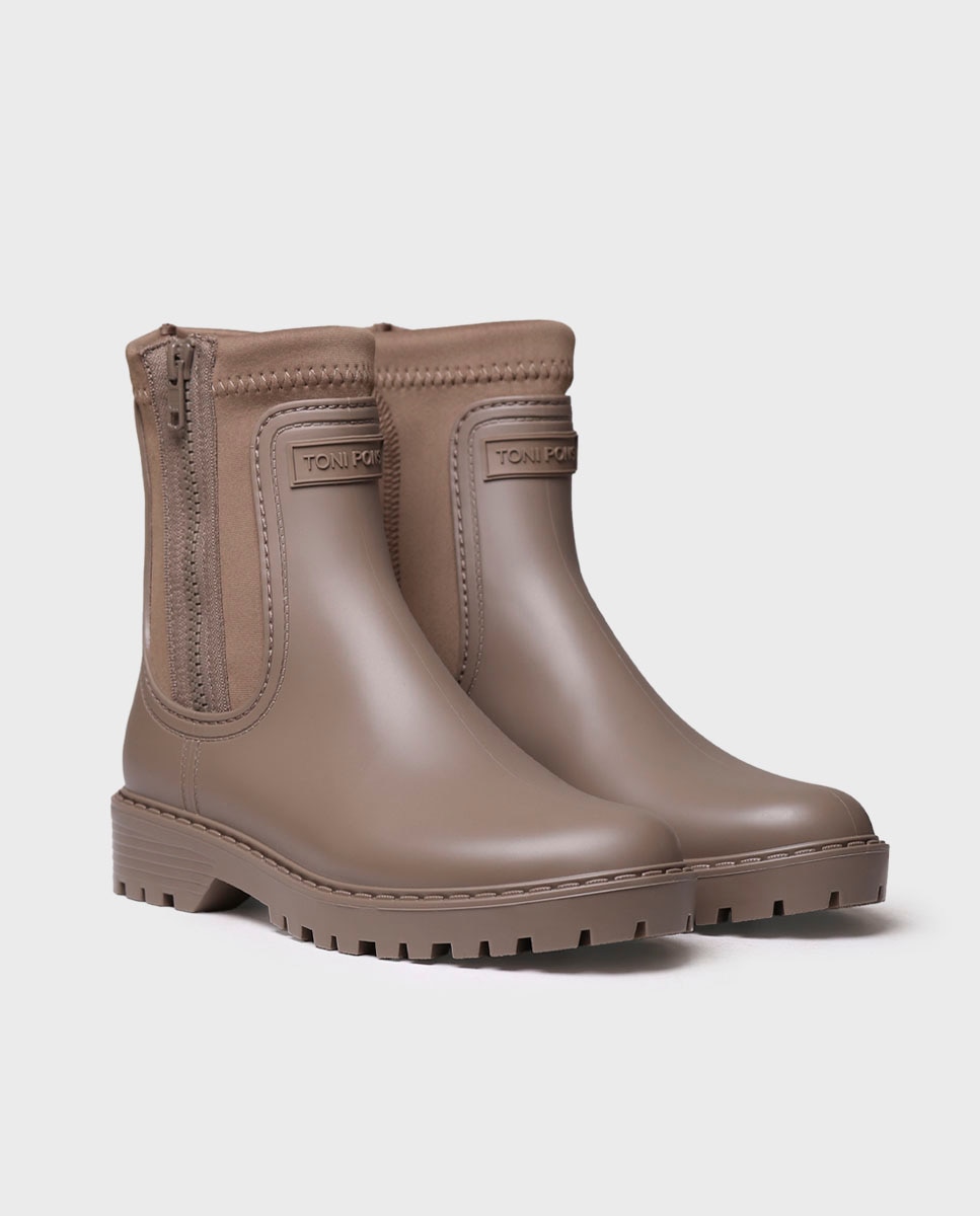 Botins de Água de Cano Baixo Taupe-2