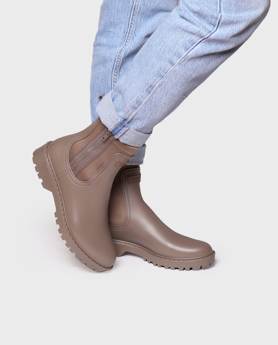 Botins de Água de Cano Baixo Taupe-4