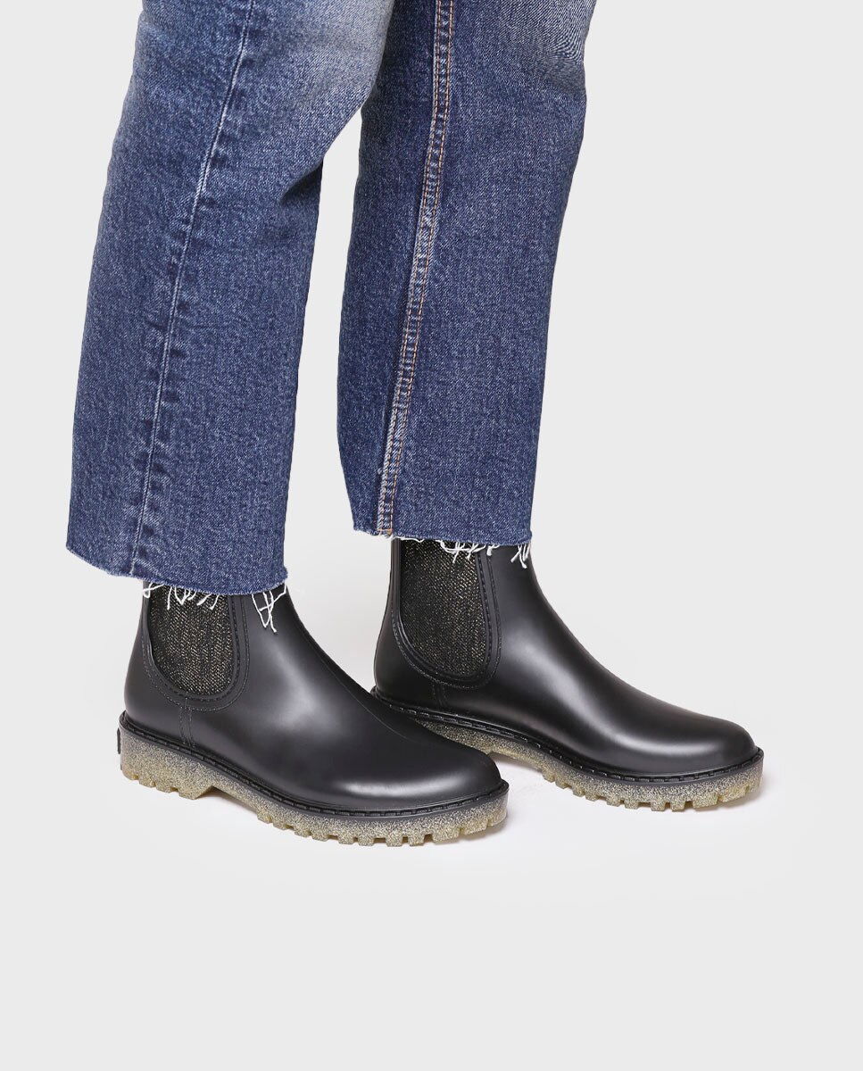 Botins de Água de Cano Baixo Preto-4