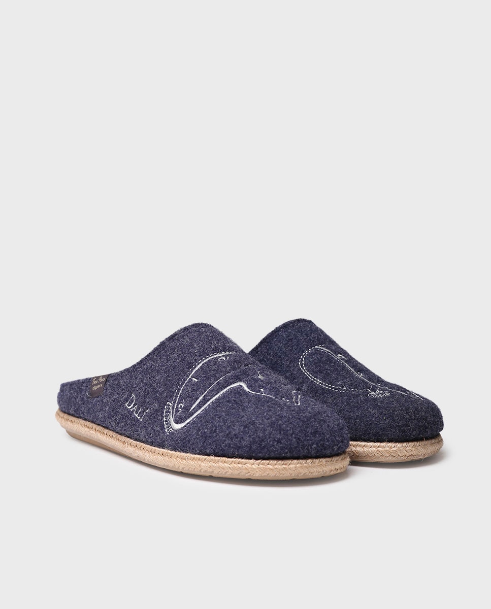 Pantufas de Feltro Azul-marinho-2