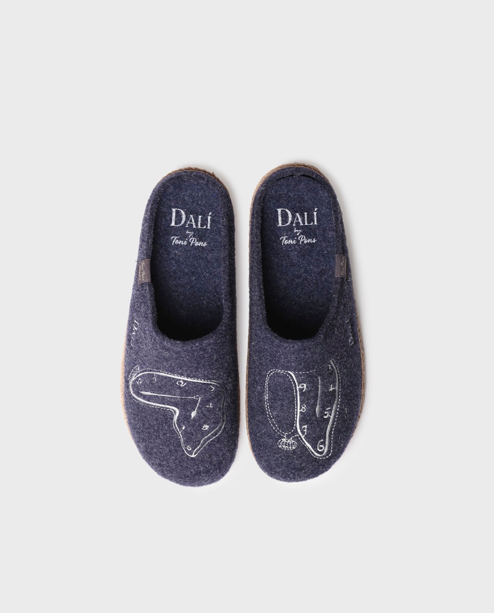 Pantufas de Feltro Azul-marinho-3