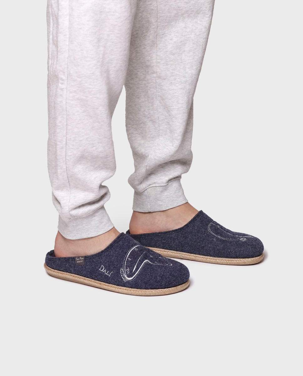 Pantufas de Feltro Azul-marinho-4