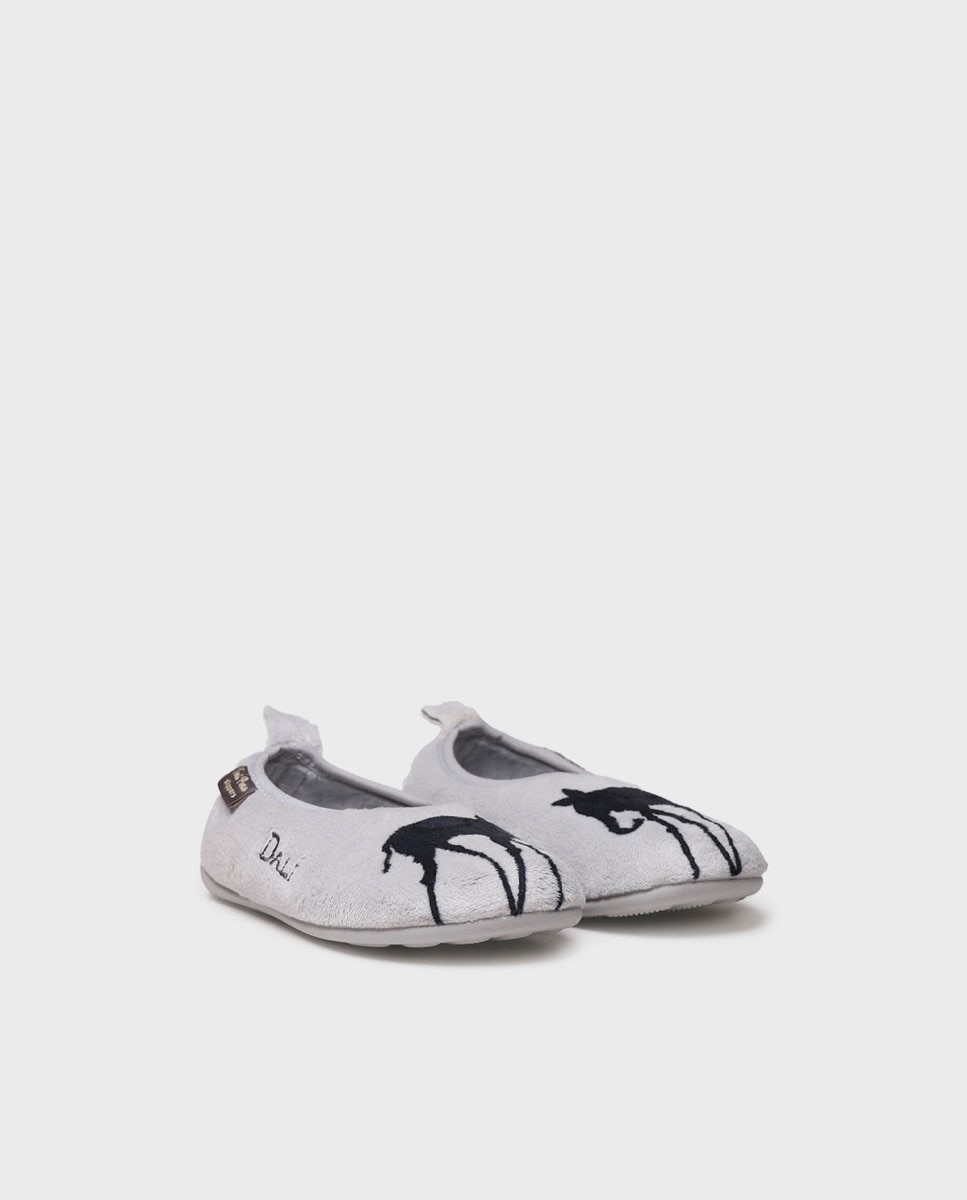 Pantufas Fechadas Infantil de Tecido de Pelo Toni Pons Cinzento-2