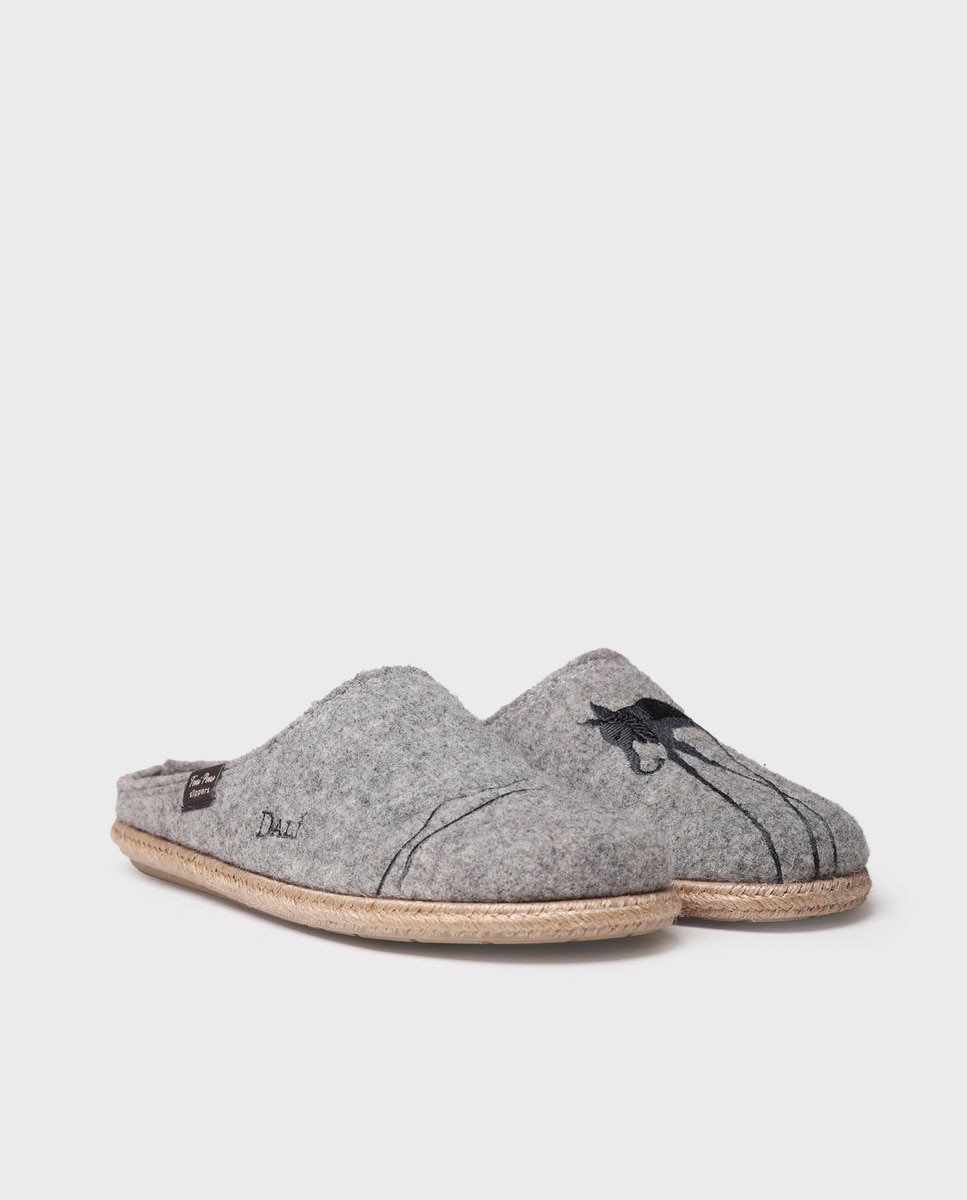Pantufas de Feltro Cinzento-2