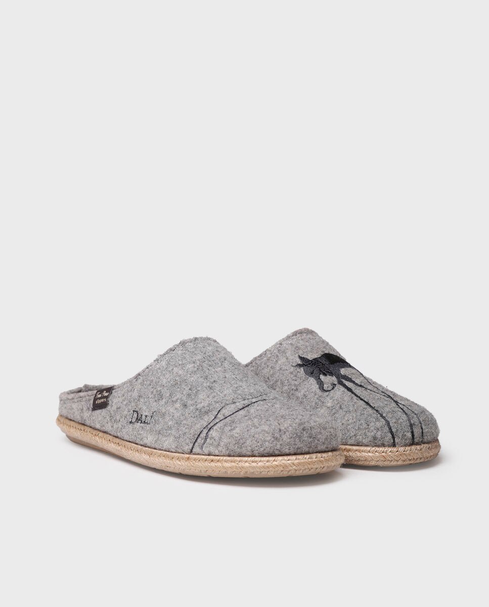 Pantufas de Feltro Cinzento-2