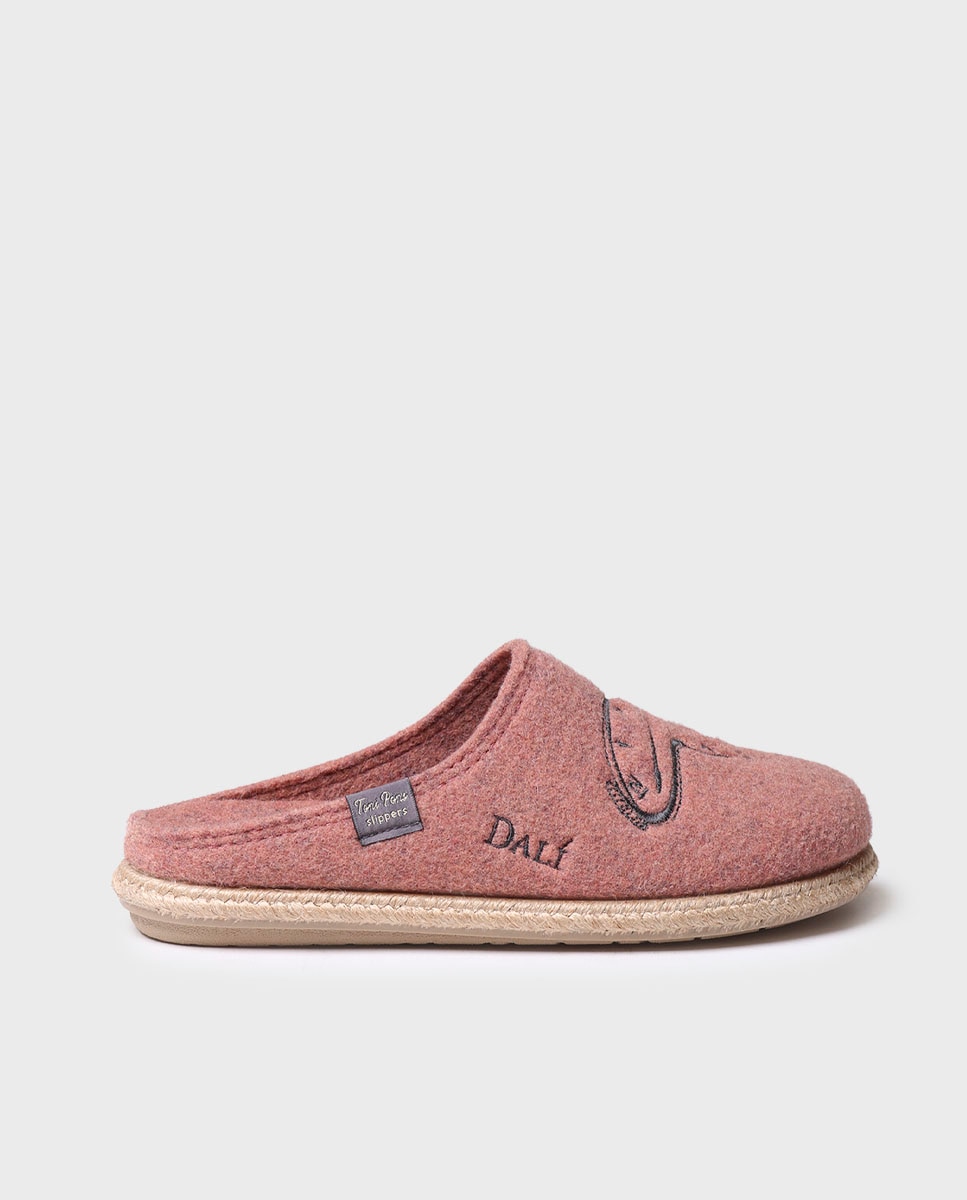 Pantufas Fechadas de Feltro Rosa-1