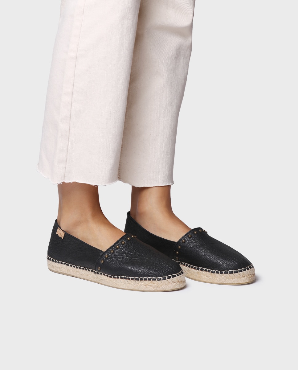 Alpercatas Rasas de Pele Preto-4