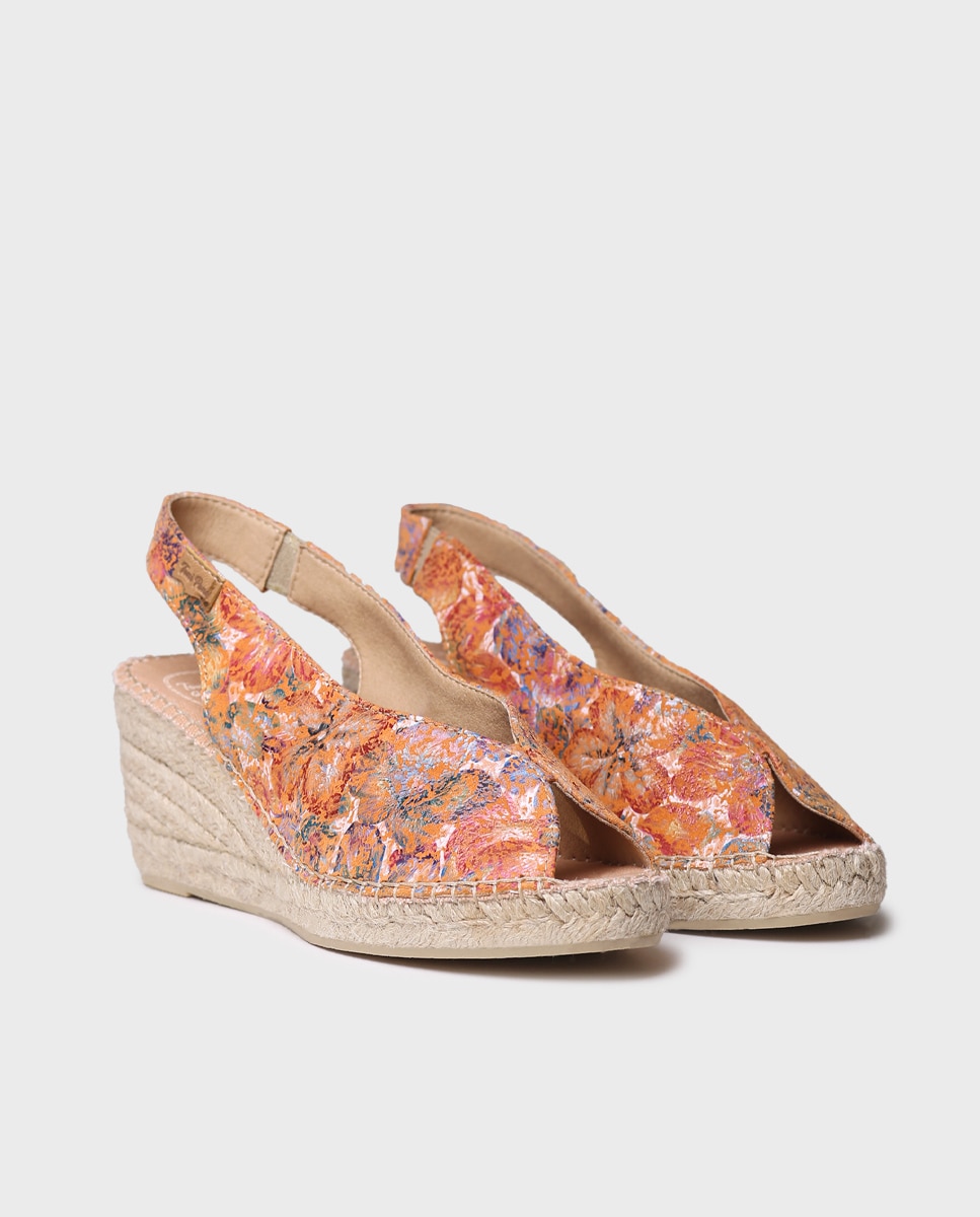 Alpercatas de Cunha em Pele Multicolor-2