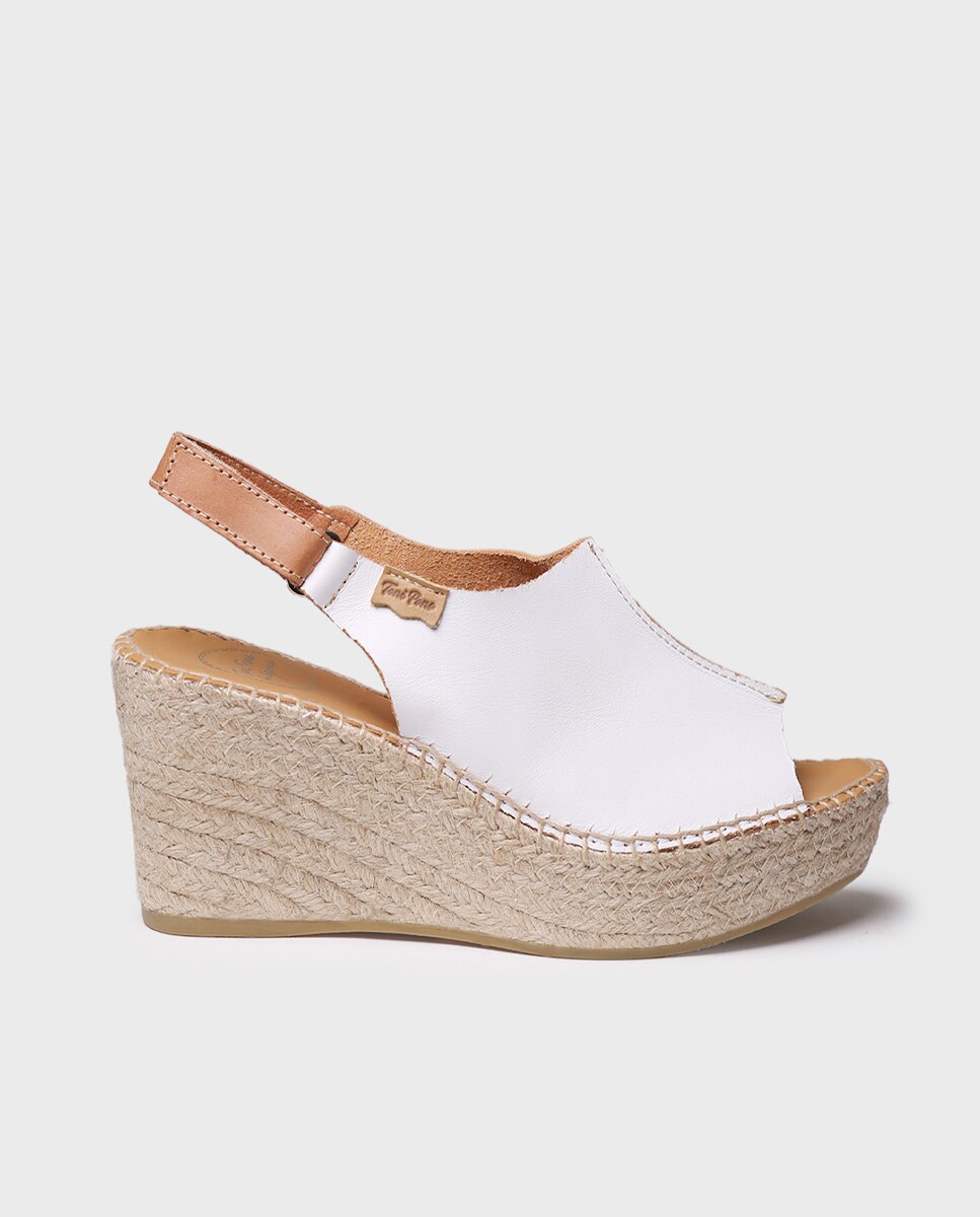 Alpercatas de Plataforma em Pele Branco-1