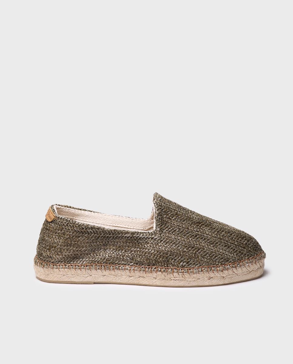 Alpercatas de Ráfia e Sola de Borracha Verde-1