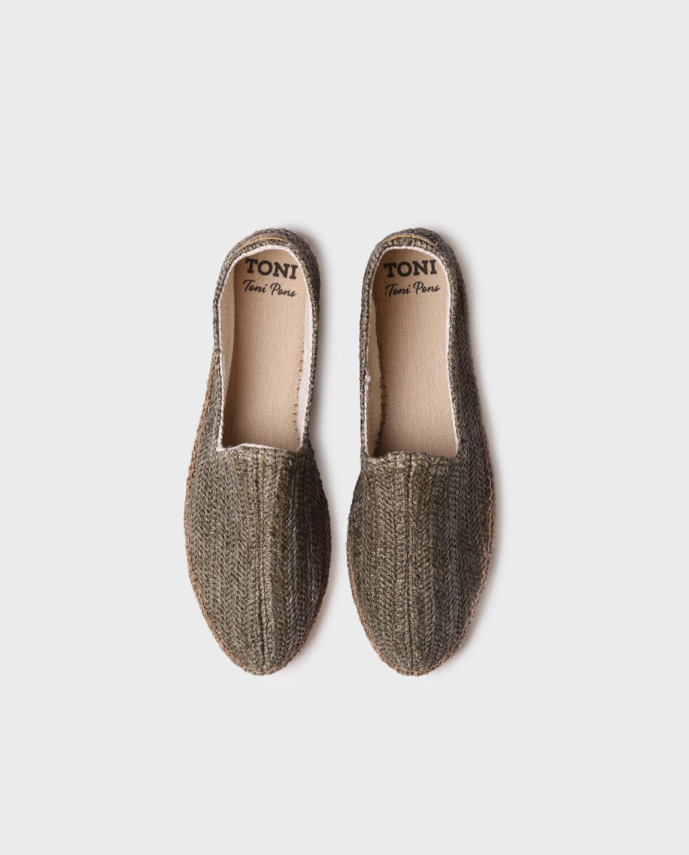 Alpercatas de Ráfia e Sola de Borracha Verde-3