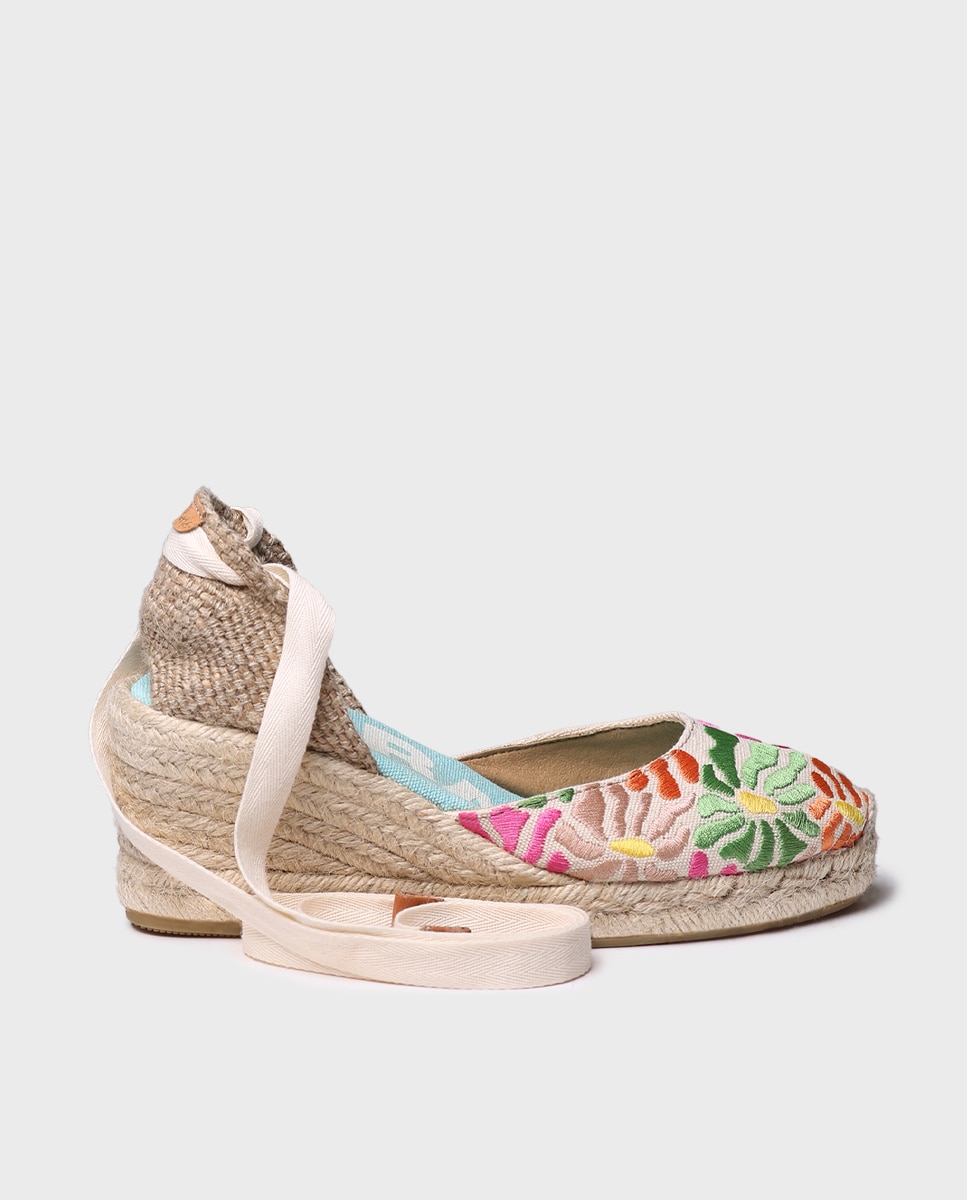 Alpercatas de Cunha em Algodão com Tiras Multicolor-1