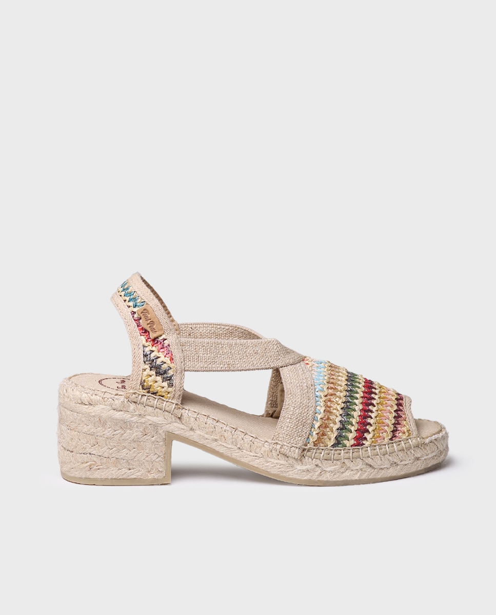 Imagem 0 de Alpercatas de Salto com Estampado Às Riscas