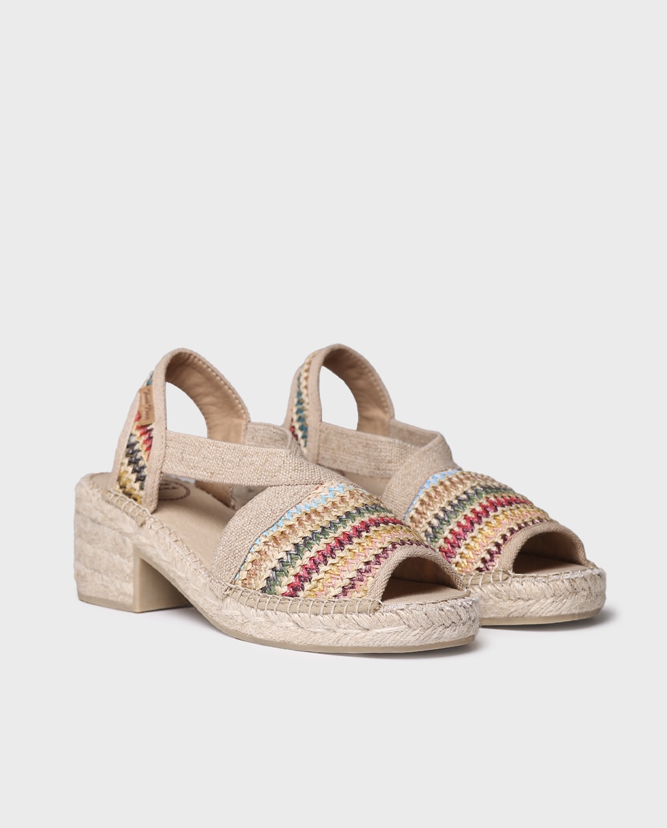 Alpercatas de Salto com Estampado Às Riscas Multicolor-2