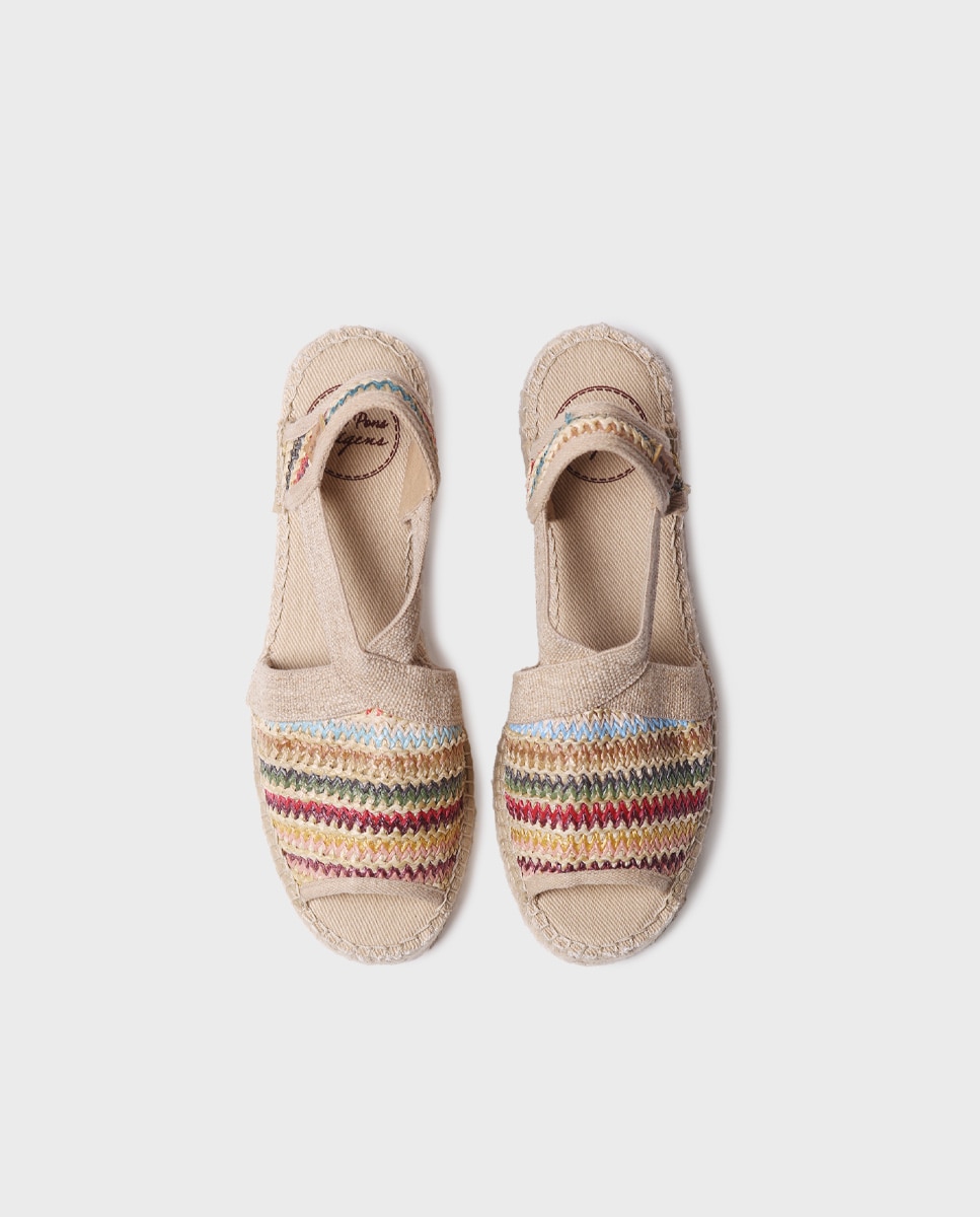 Alpercatas de Salto com Estampado Às Riscas Multicolor-3