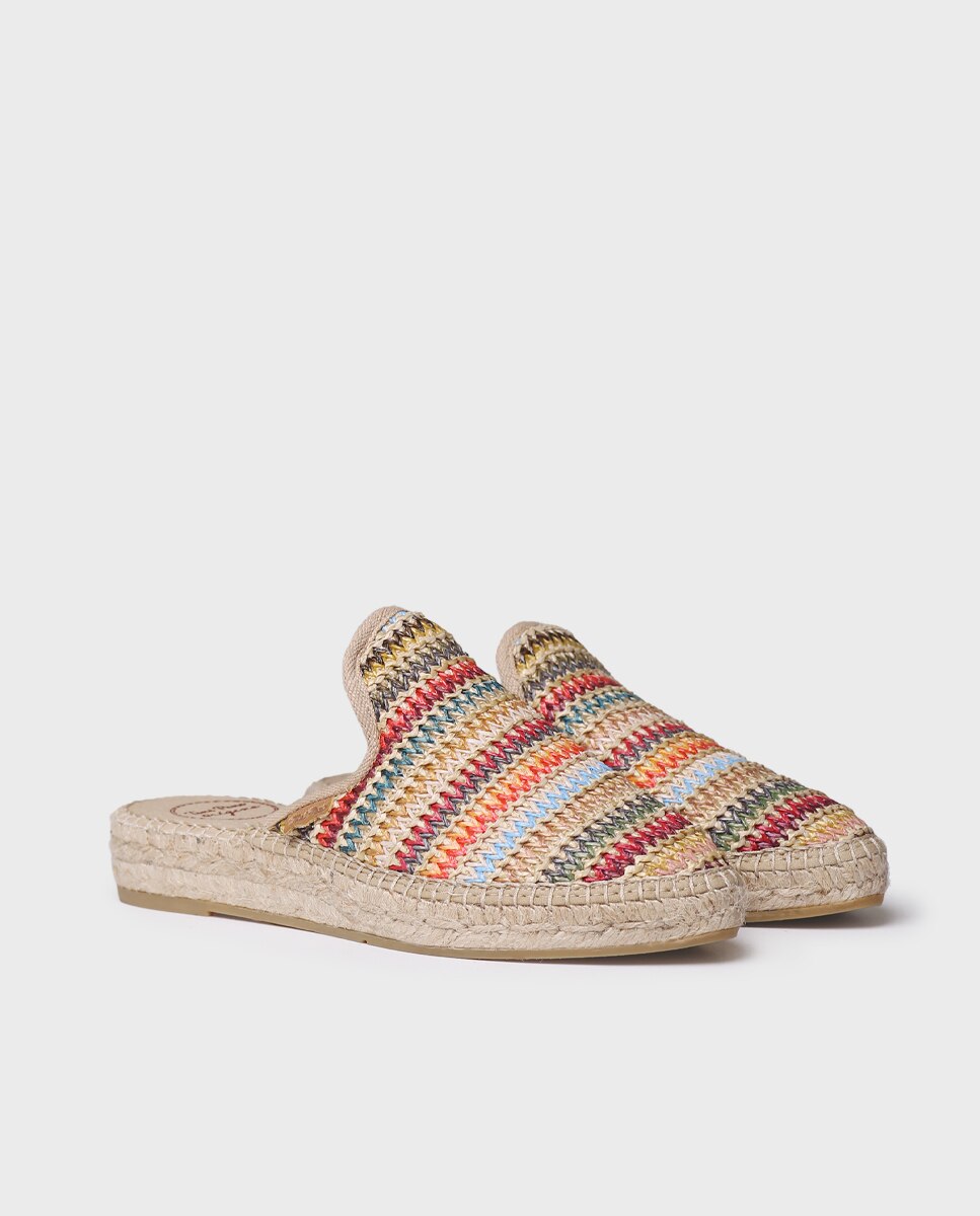 Alpercatas Rasas com Estampado Às Riscas Multicolor-2