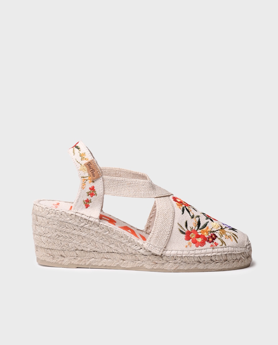 Alpercatas Rasas Estampadas com Elásticos Cru-1