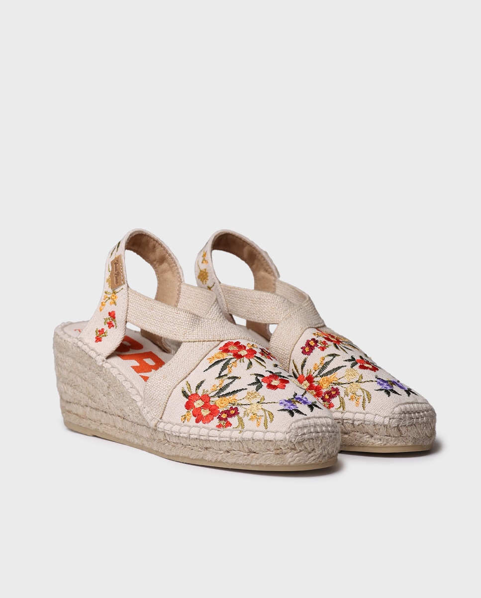 Alpercatas Rasas Estampadas com Elásticos Cru-2