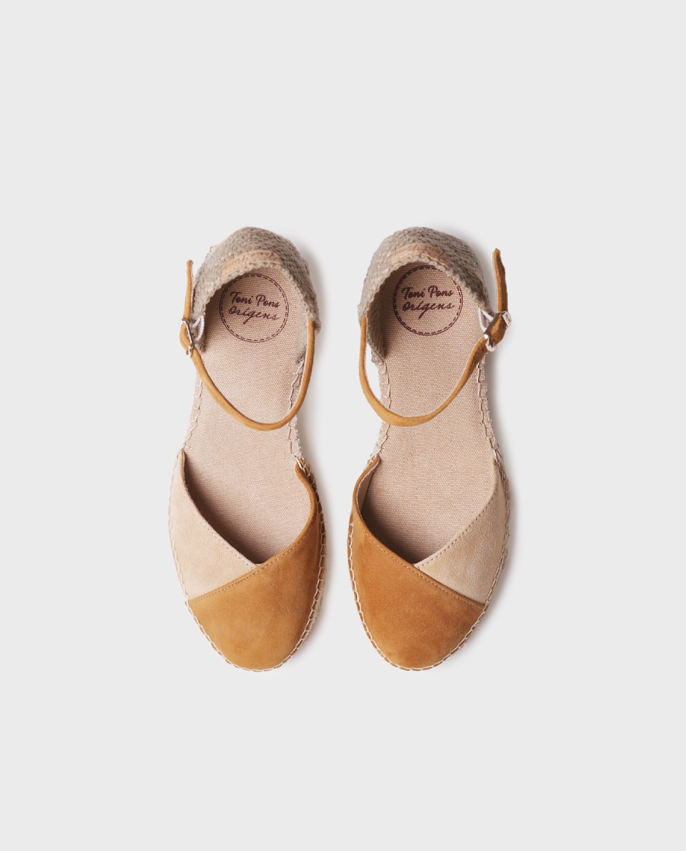 Alpercatas de Cunha em Camurça Castanho-3