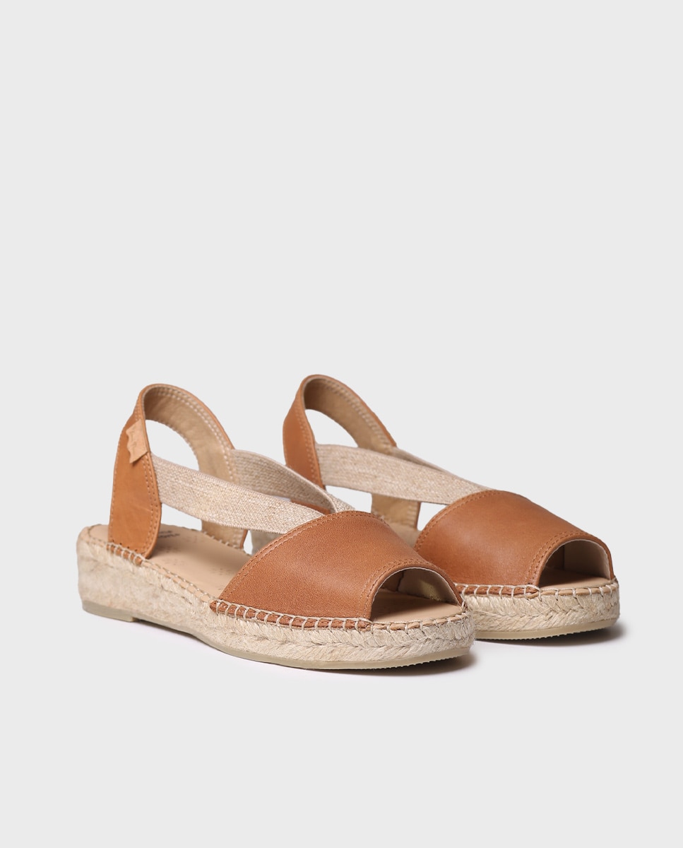 Alpercatas Rasas em Pele Da Coleção Comfort Castanho-2