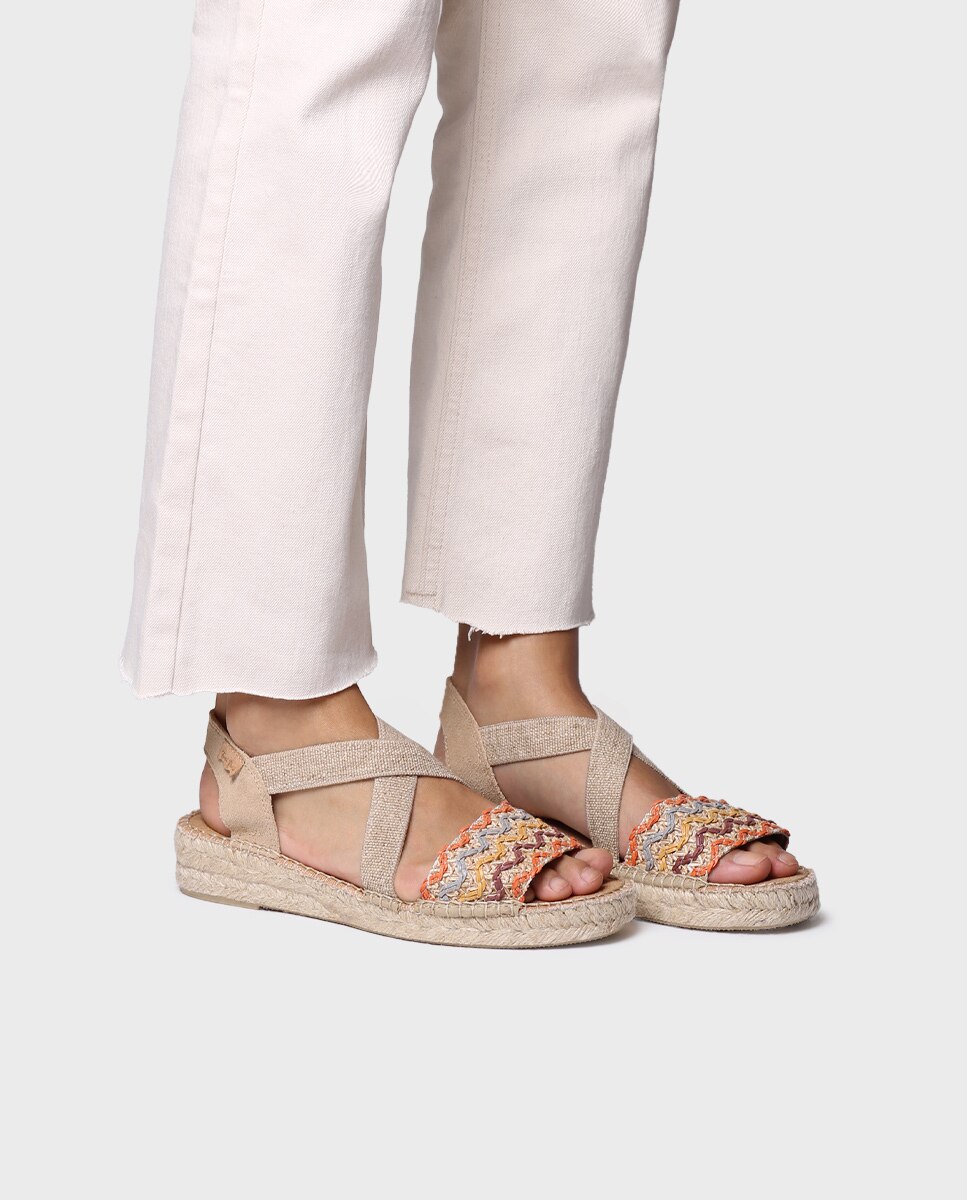 Alpercatas Rasas com Tiras Elásticas Multicolor-5