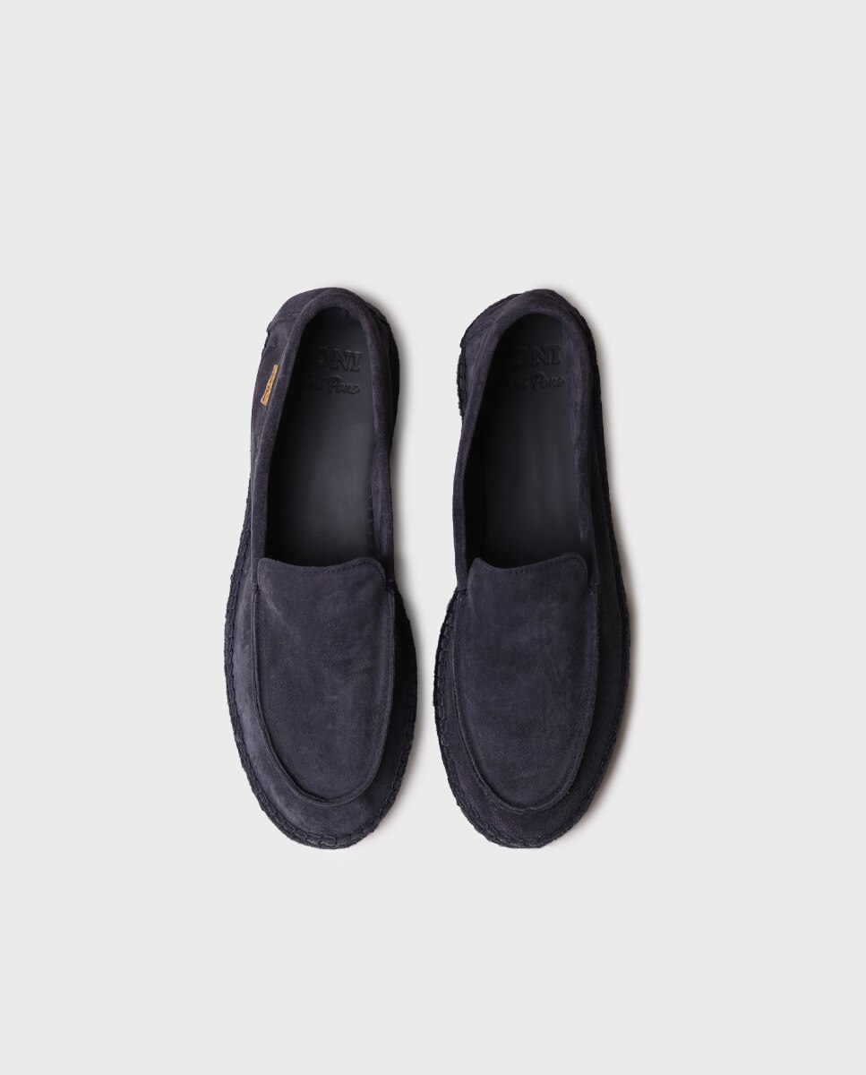 Alpercatas de Camurça Azul-marinho-3