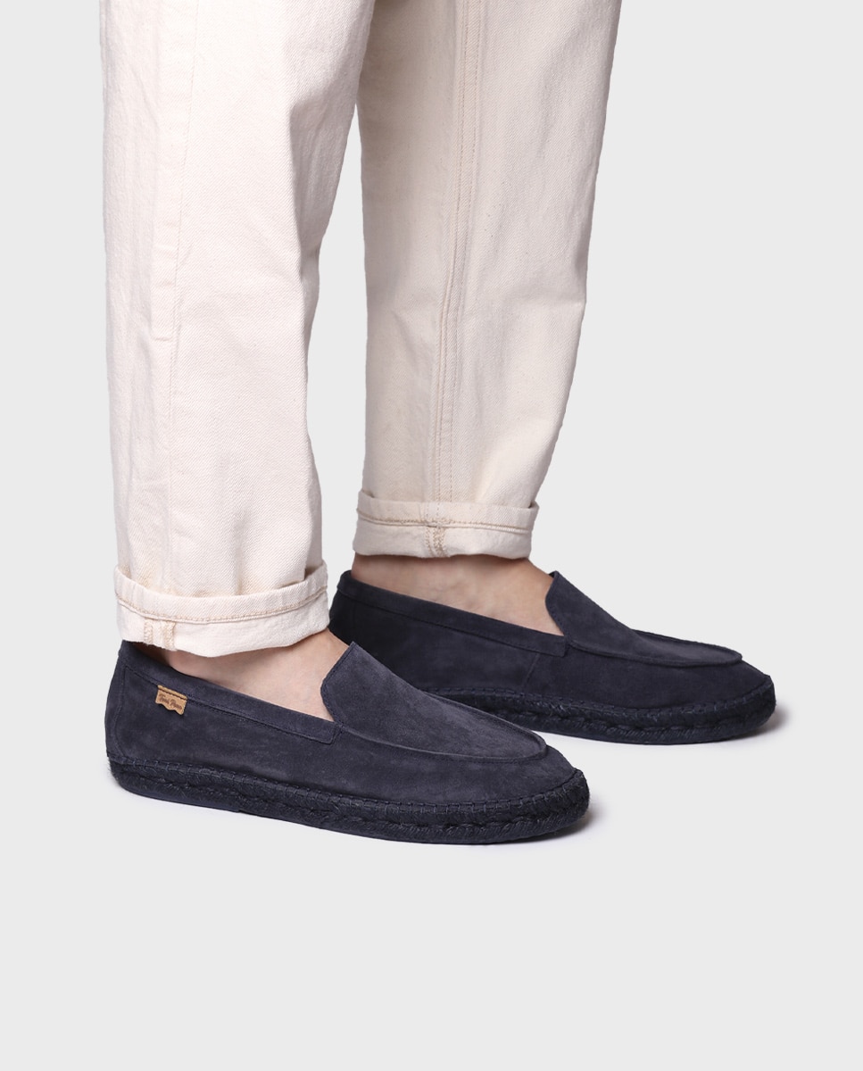 Alpercatas de Camurça Azul-marinho-4