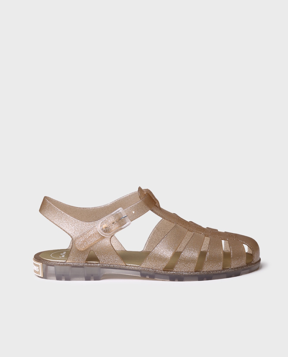 Cangrejeras de Borracha com Fivela Ouro-1