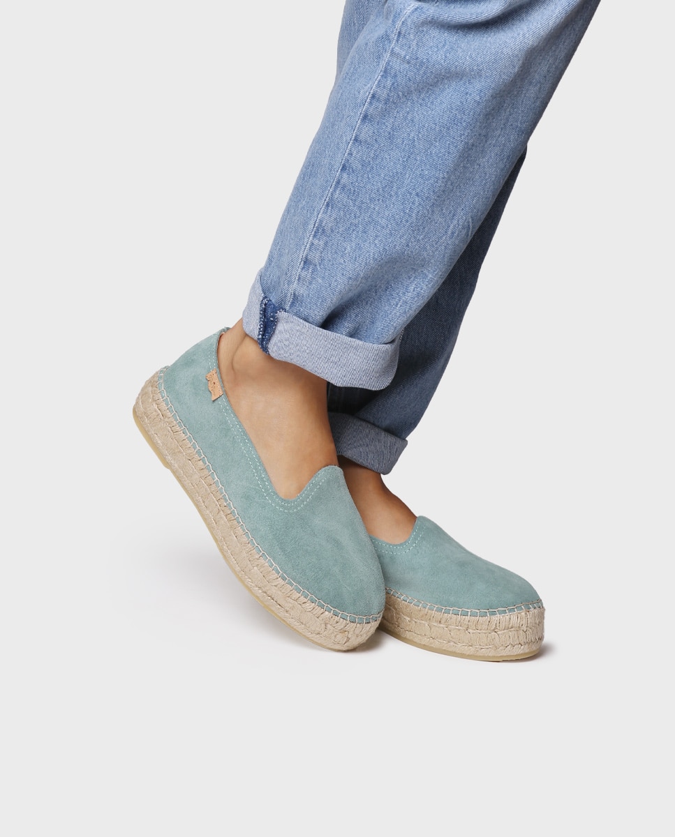 Alpercatas Rasas de Camurça Verde-4