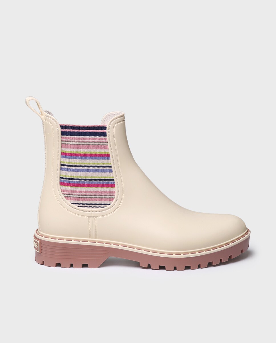 Botins de Água de Borracha com Elásticos Rosa-1