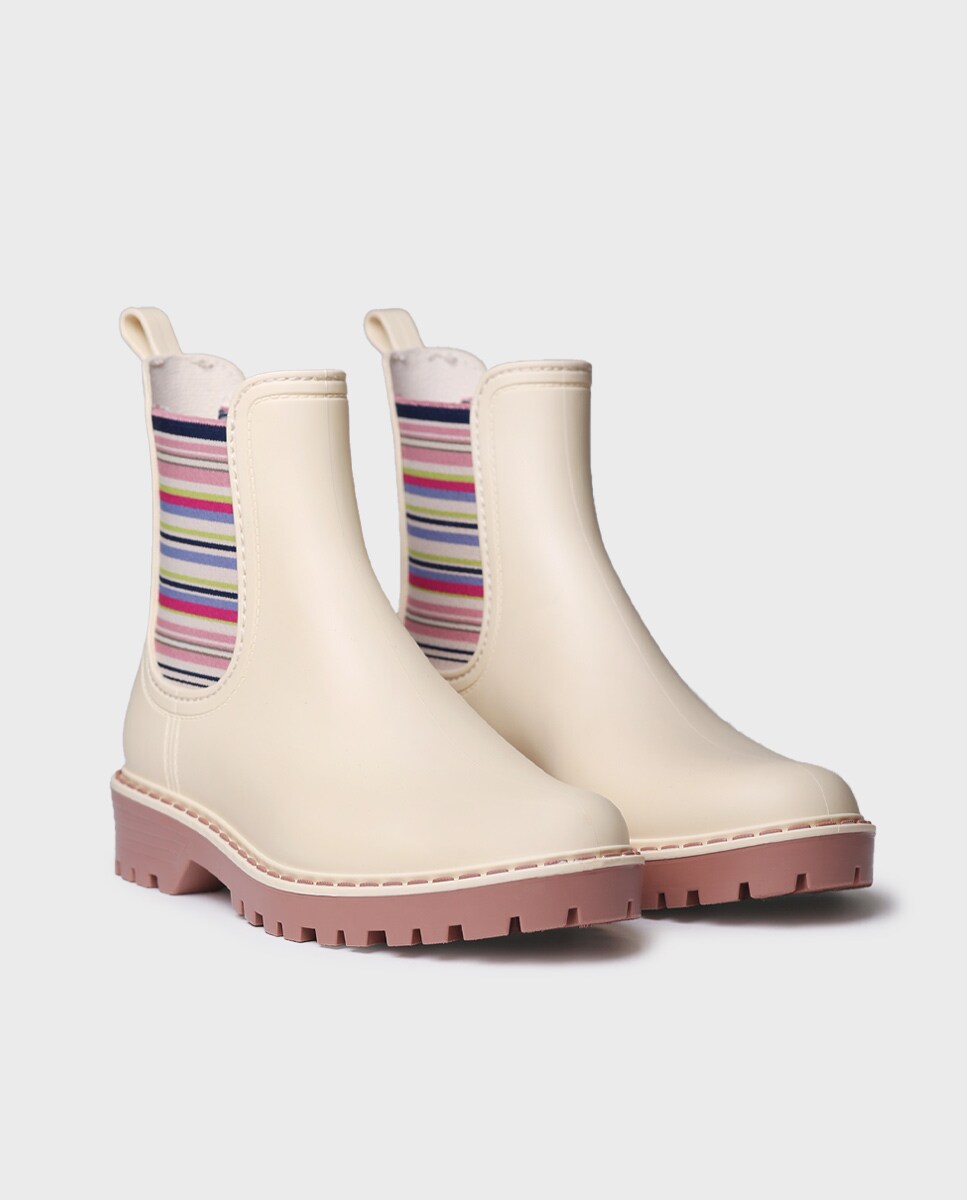 Botins de Água de Borracha com Elásticos Rosa-2