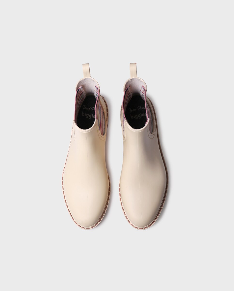 Botins de Água de Borracha com Elásticos Rosa-3