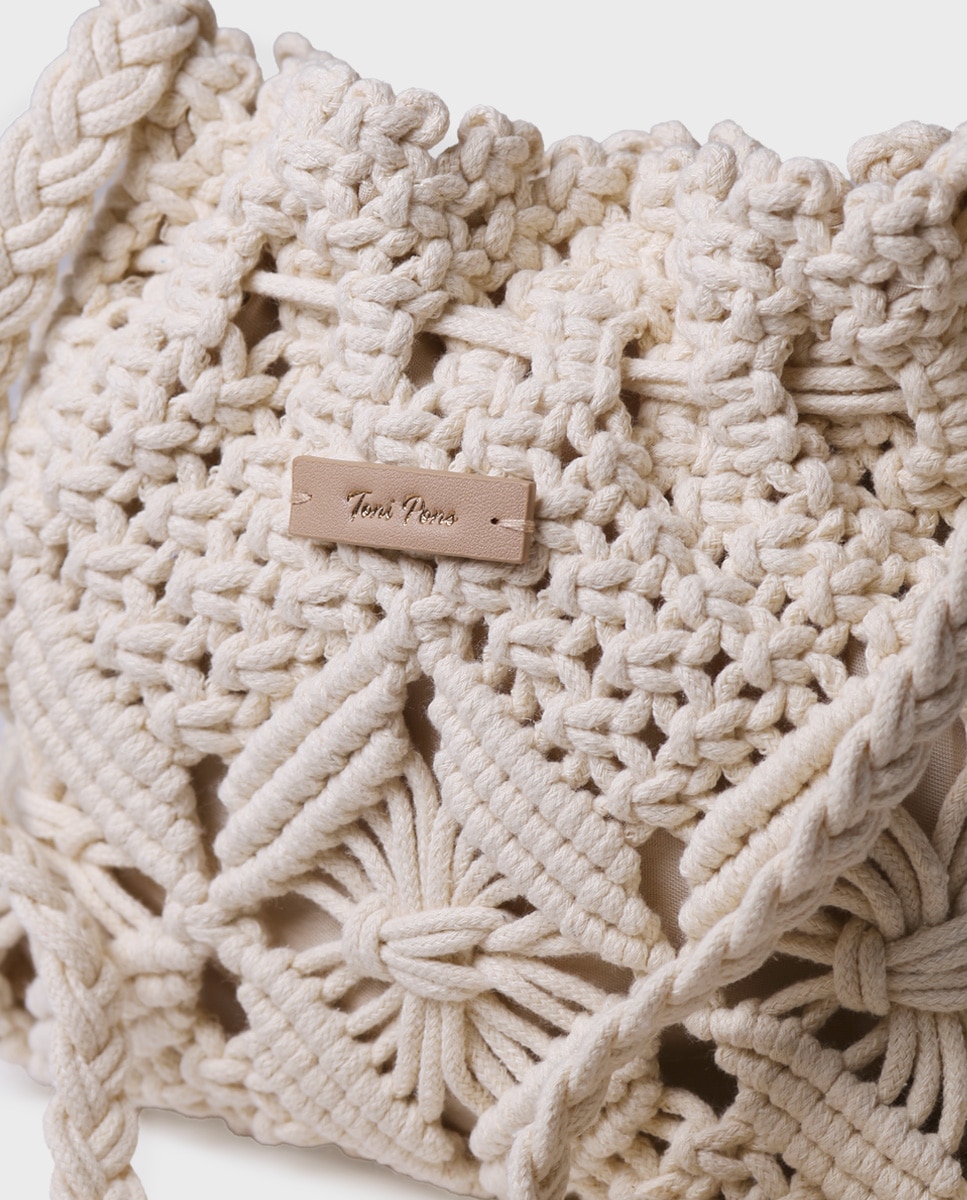 Mala a Tiracolo com Fecho Fruncidor Bege-3