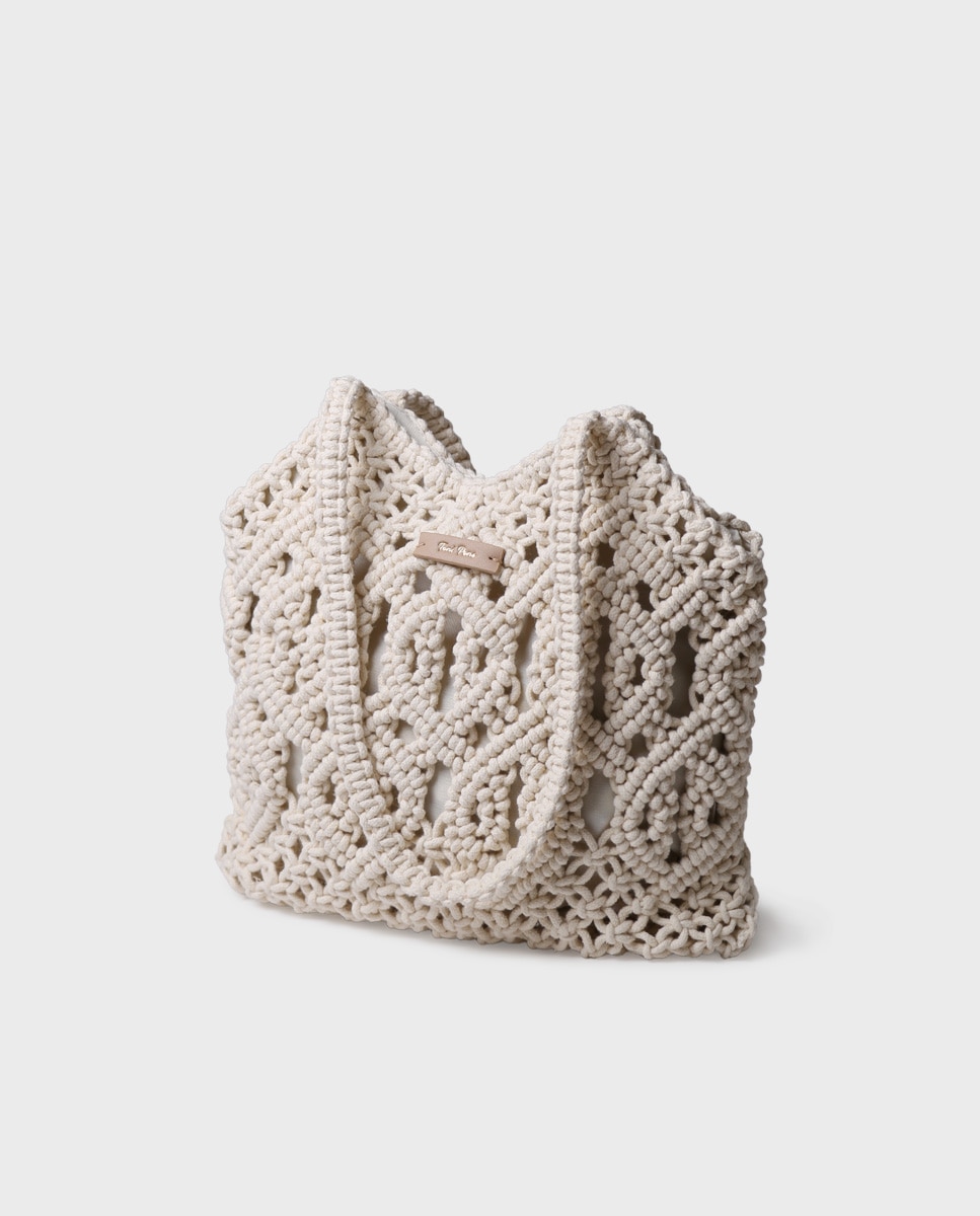 Mala de Ombro com Bolso Interior Bege-2