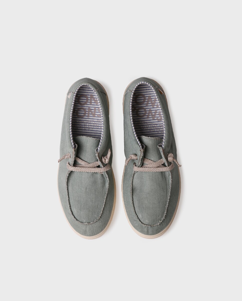 Sapatilhas de Lona em Tecido Verde-3