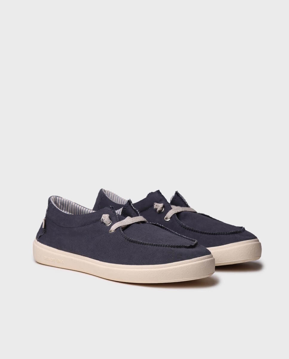 Sapatilhas de Lona em Tecido Azul-marinho-2