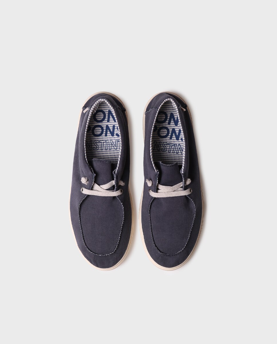 Sapatilhas de Lona em Tecido Azul-marinho-3