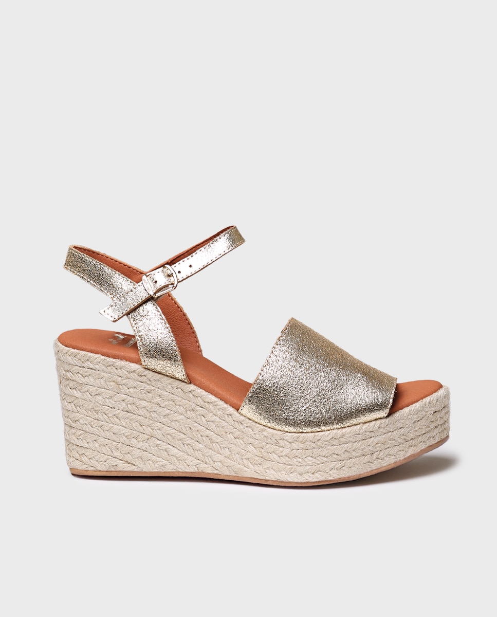 Alpercatas de Plataforma em Pele Prateado-1