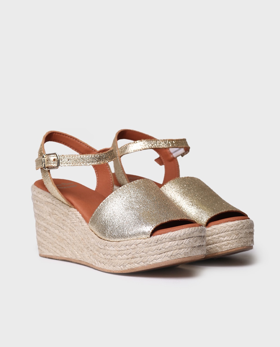 Alpercatas de Plataforma em Pele Prateado-2