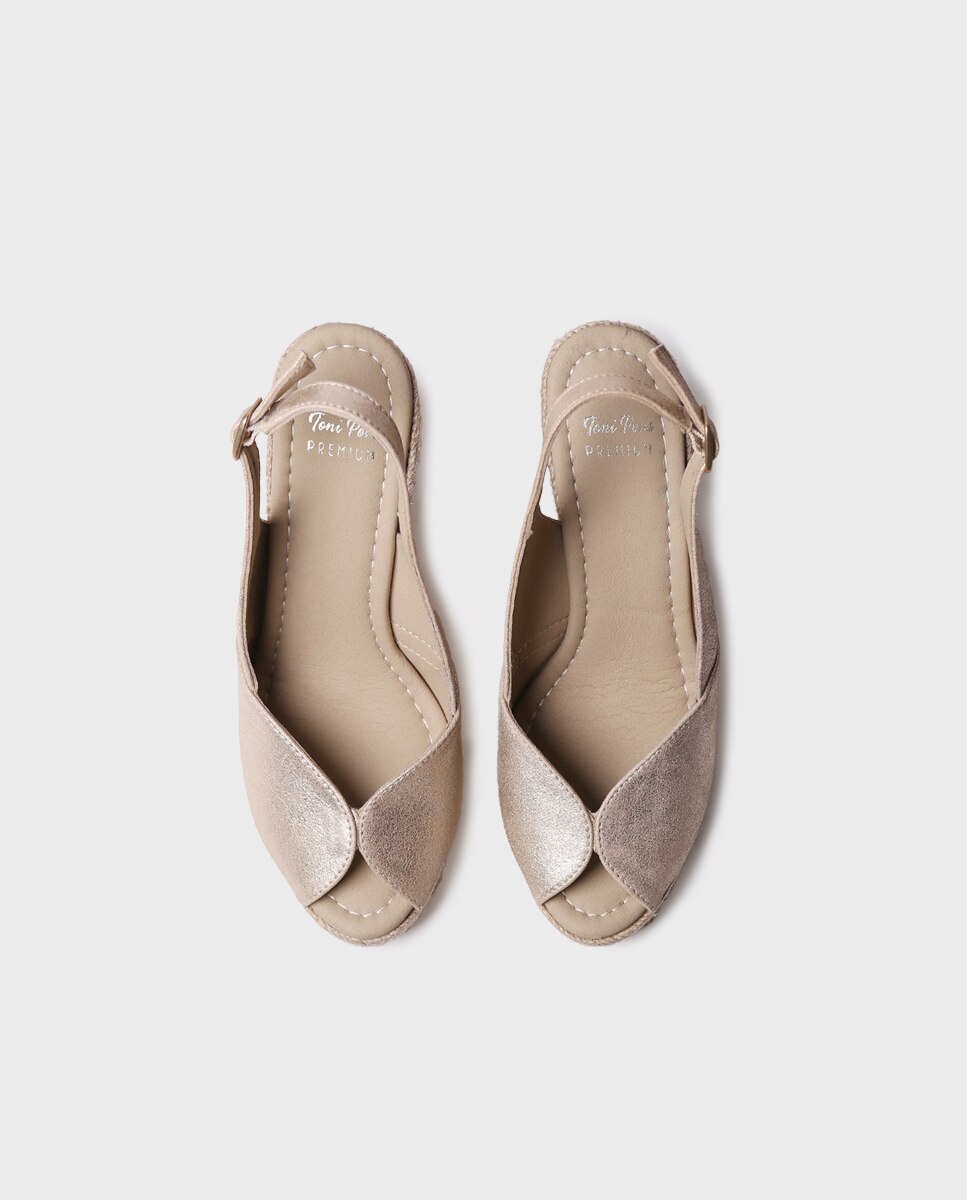 Alpercatas de Plataforma em Pele Ouro-3