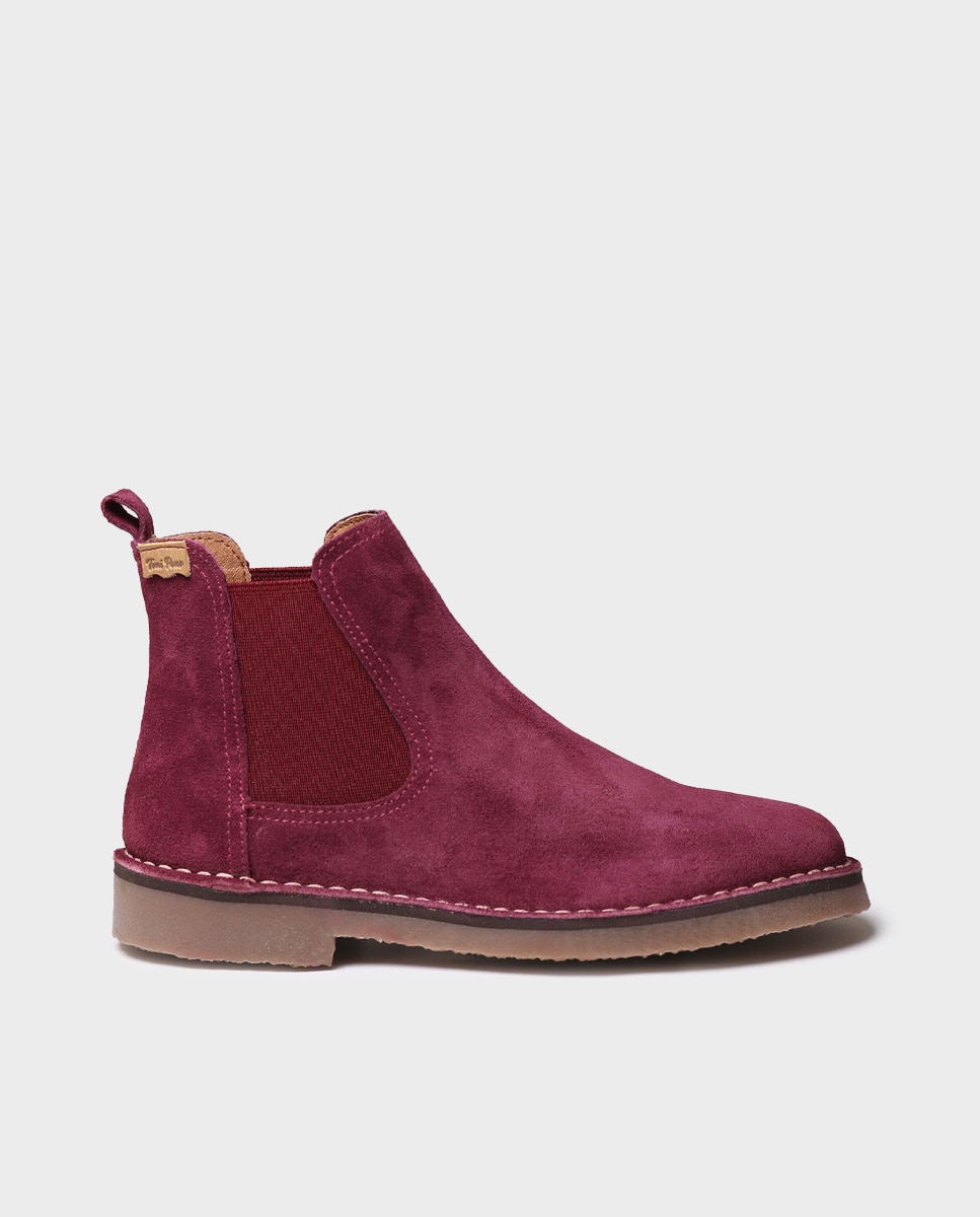 Botins de Camurça com Elásticos Bordeaux-1