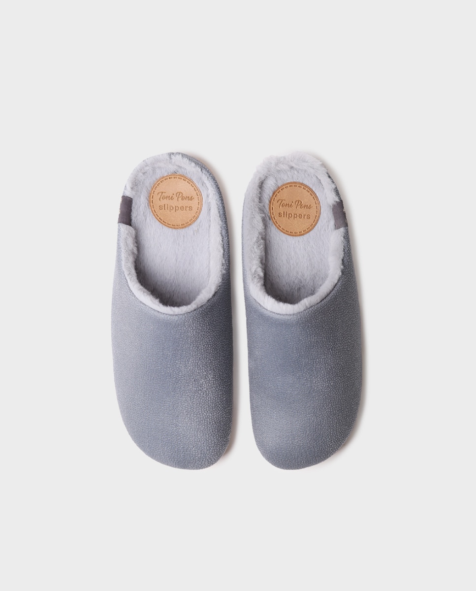 Pantufas Fechadas Tipo Socas Azul-3