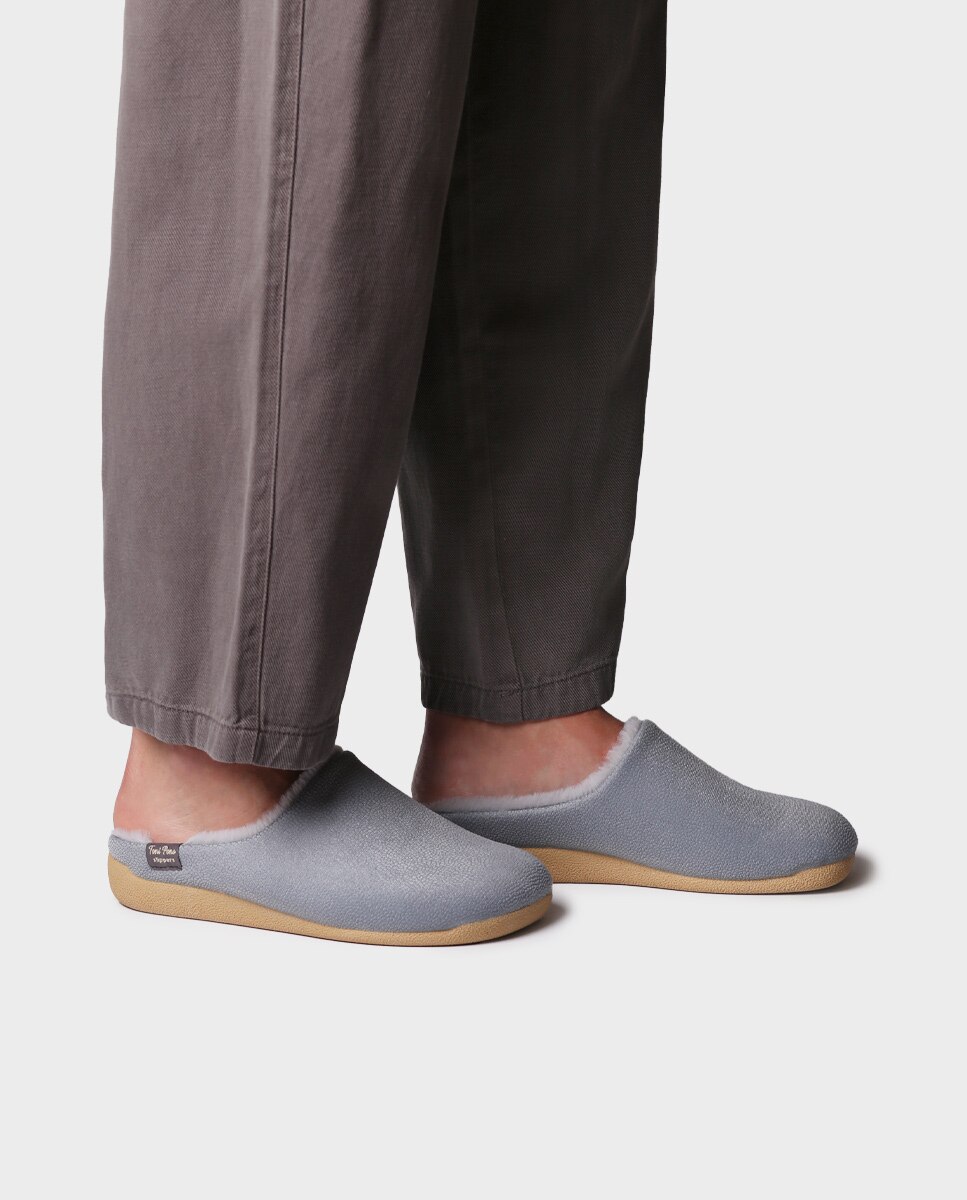 Pantufas Fechadas Tipo Socas Azul-4