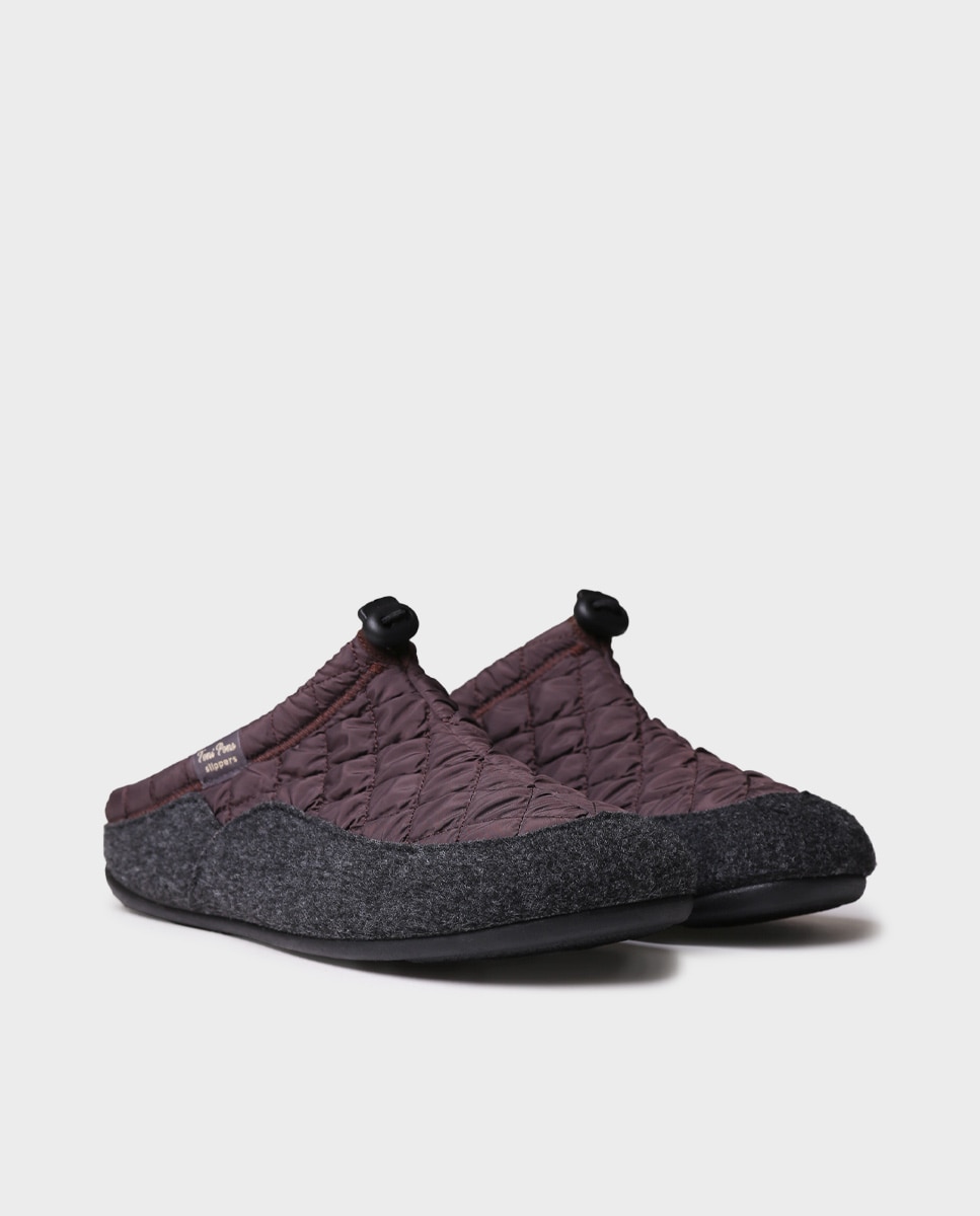 Pantufas de Tecido Acolchoado Roxo-2