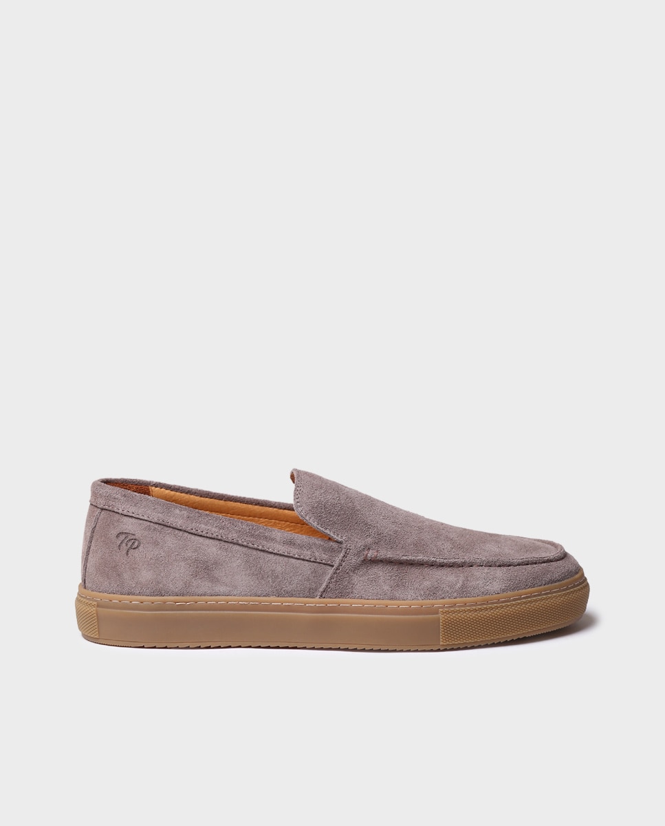 Mocassins de Camurça em Liso Taupe-1