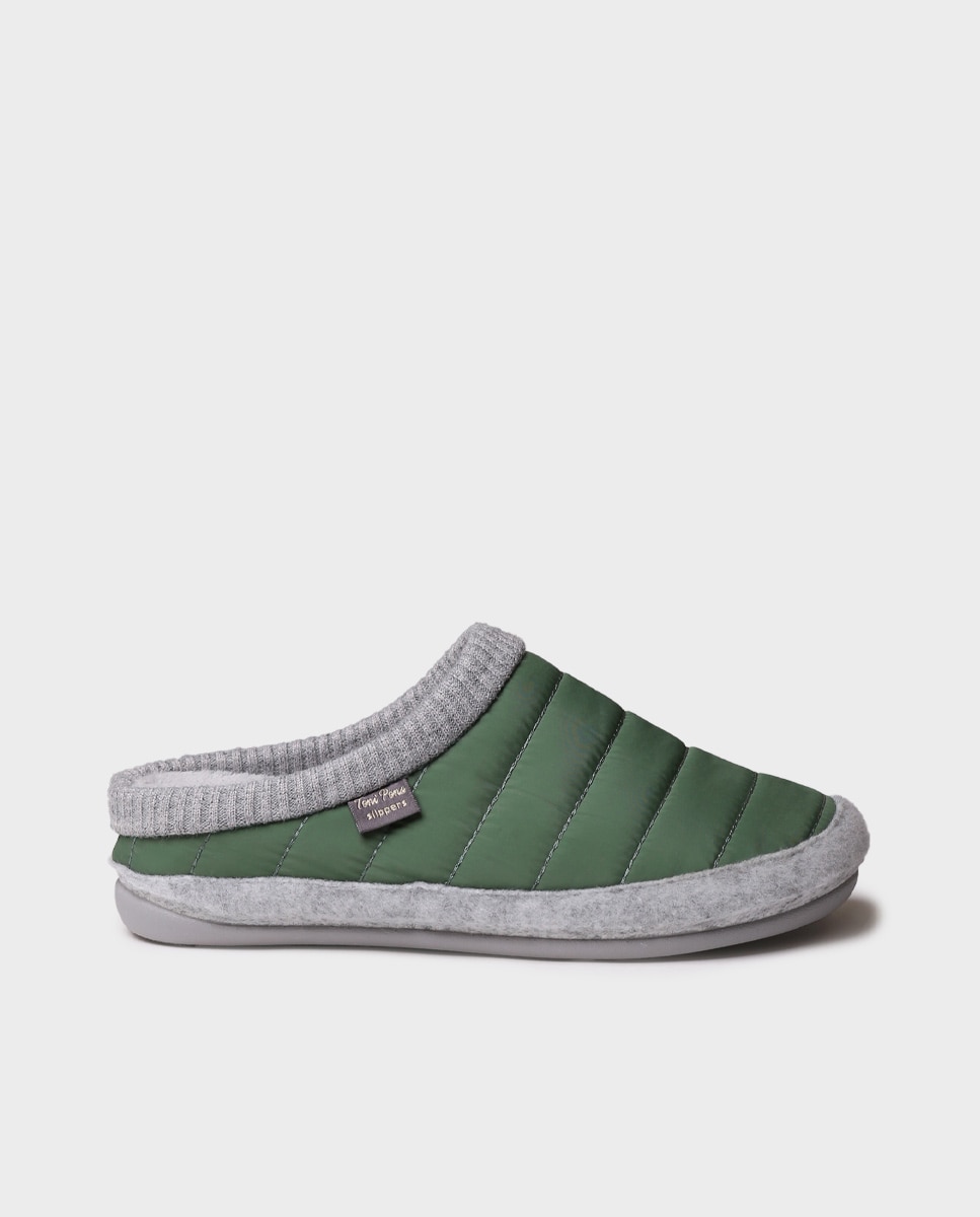 Pantufas com Cunha Interior Verde-1